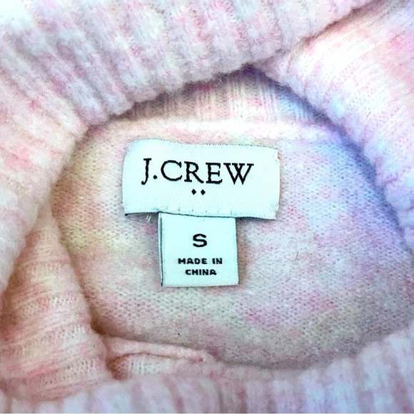J. Crew Factory Heather Pink Balloon Puff Sleeve Turtleneck, Extra Soft Yarn, S - Picture 10 of 12